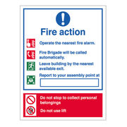 Fire Action Sign